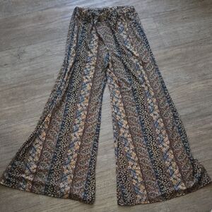 EARTHBOUND Black and Brown Wide Leg Pants with Retro Style